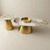 SOLINA WHITE SINTERED STONE GOLD COFFEE TABLE - luxury furniture Dubai UAE