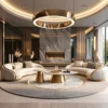 SOLINA WHITE SINTERED STONE GOLD COFFEE TABLE - luxury furniture Dubai UAE
