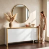 DAKLON WHITE & GOLD BUFFET CABINET - luxury furniture Dubai UAE