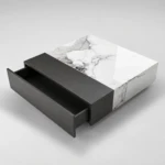 HALONI WHITE SINTERED STONE SQUARE COFFEE TABLE