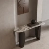 LAWSON GREY BROWN COFFEE CONSOLE TABLE WITH MARBLE AND STEEL - luxury furniture Dubai UAE