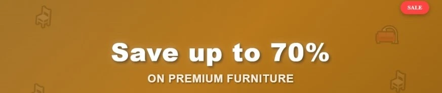 70 % off on furniture