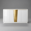 BELGRAVIA WHITE & GOLD STEEL BUFFET CABINET - luxury furniture Dubai UAE