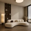 Alora 3 Seater Sofa | Modern Curved Cream Bouclé Sectional Sofa - luxury furniture Dubai UAE