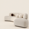 Alora 3 Seater Sofa | Modern Curved Cream Bouclé Sectional Sofa - luxury furniture Dubai UAE