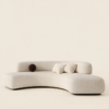 Alora 3 Seater Sofa | Modern Curved Cream Bouclé…