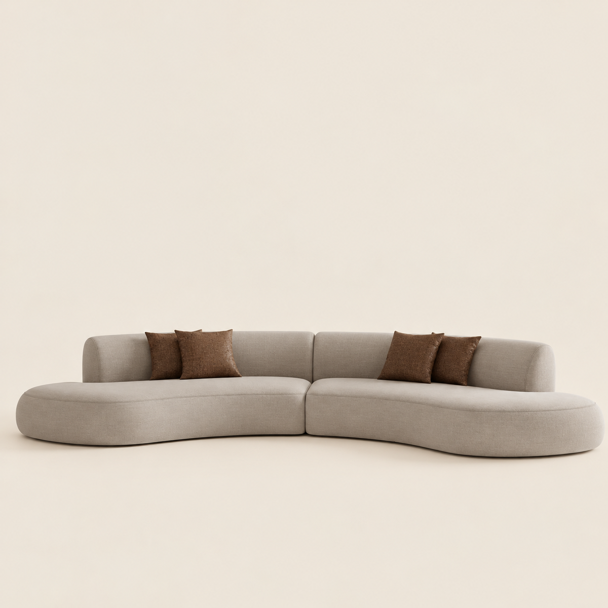 Calisa 4 Seater Sofa | Luxury Curved Cream Sectional…