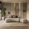 Coda 3 Seater Sofa | Curved Bouclé Sofa with Ottoman Design (2026 Model)