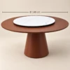 Venezia White & Brown Round Modern Dining Table - luxury furniture Dubai UAE