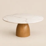 Eleganza White & Brown Sintered Stone Dining Table