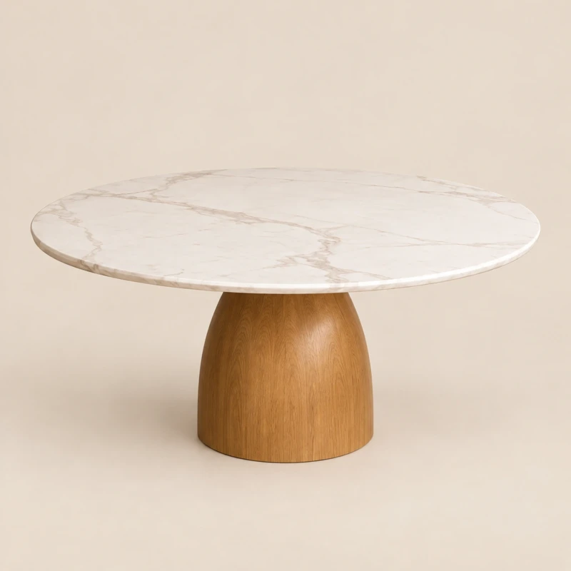 Eleganza White & Brown Sintered Stone Dining Table