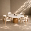 Eleganza White & Brown Sintered Stone Dining Table