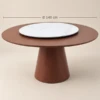 VENEZIA WHITE & BROWN ROUND MODERN DINING TABLE - luxury furniture Dubai UAE