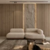 Dovella 2 Seater Curved Sectional Sofa with Wooden Base