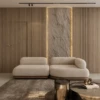 Dovella 2 Seater Curved Sectional Sofa with Wooden Base - luxury furniture Dubai UAE