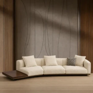Viola 4 Seater Sofa | Modern Low-Profile Sectional with Wood Coffee Table (2026)