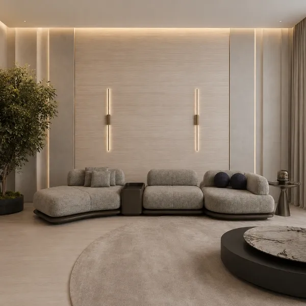 Eslo 4 Seater Sofa | Organic Modern Curved Modular Sectional Sofa