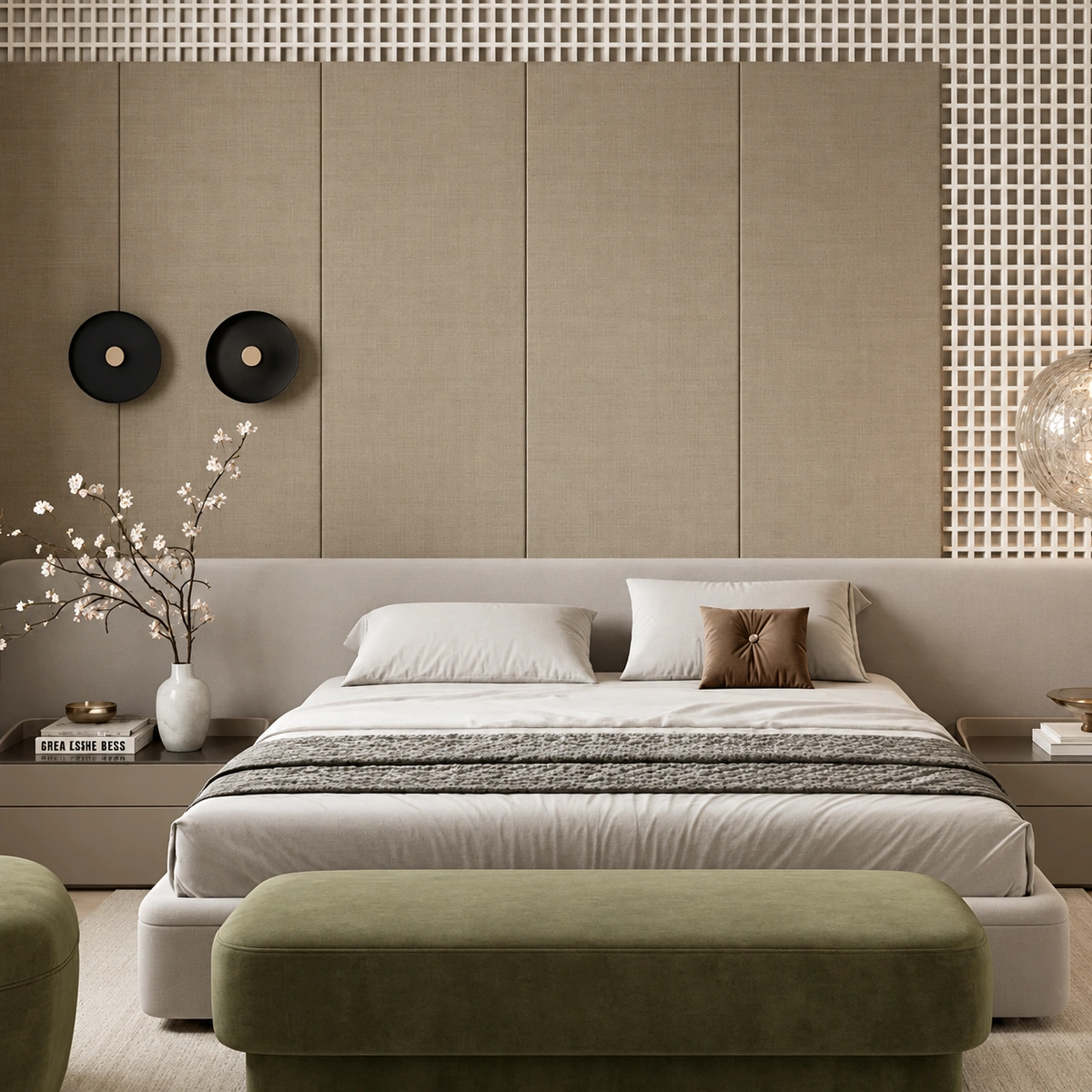 Alessandra Upholstered Bed UAE | Wide Modern Headboard