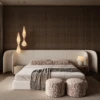Arianna Bed | Layered Wraparound Upholstered Headboard