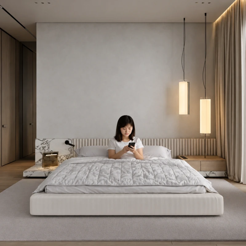 Aurora Upholstered Bed UAE | Wide Luxury Bedroom Style