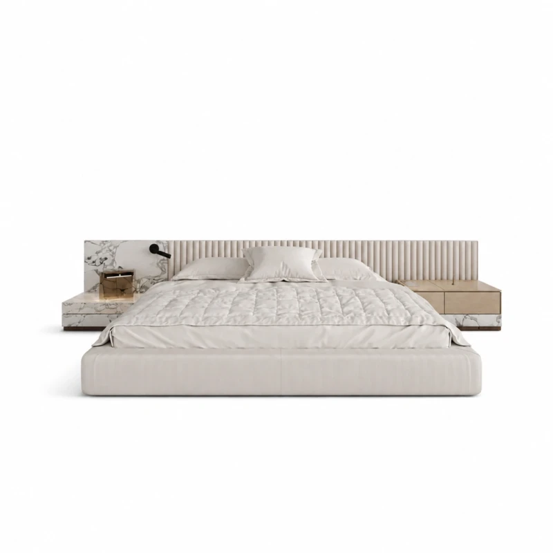 Aurora Upholstered Bed UAE | Wide Luxury Bedroom Style