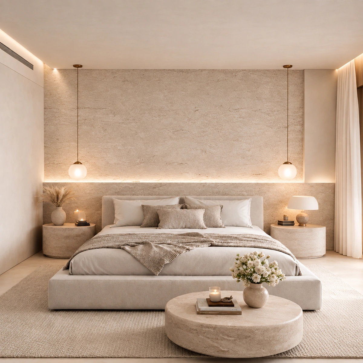 Celestina Upholstered Bed UAE | Light Neutral Design