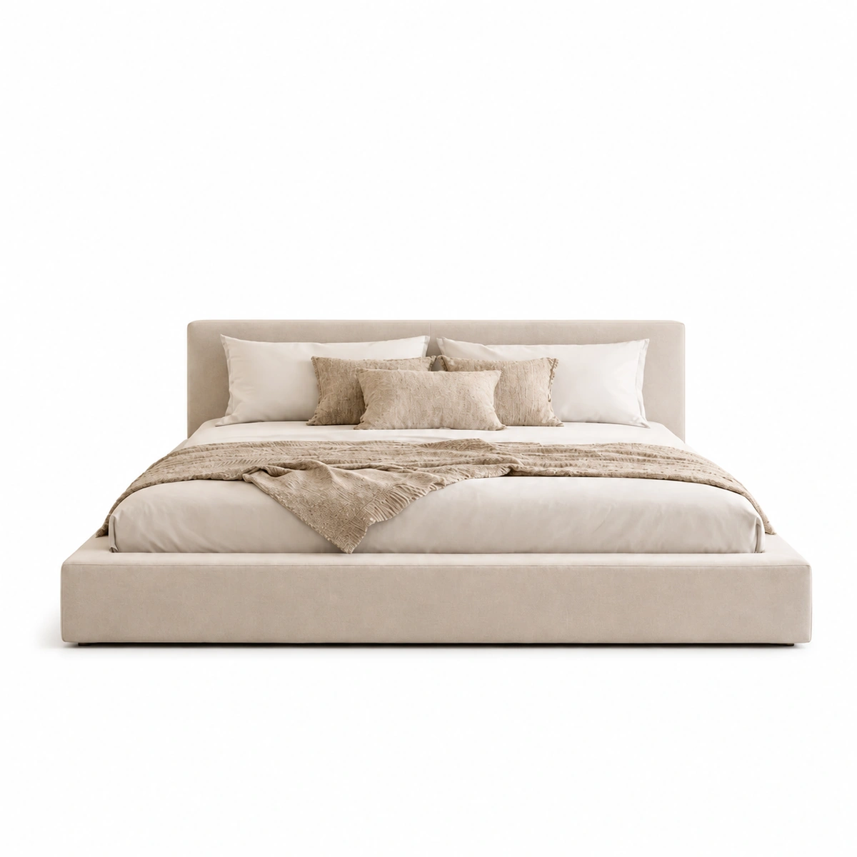 Celestina Upholstered Bed UAE | Light Neutral Design