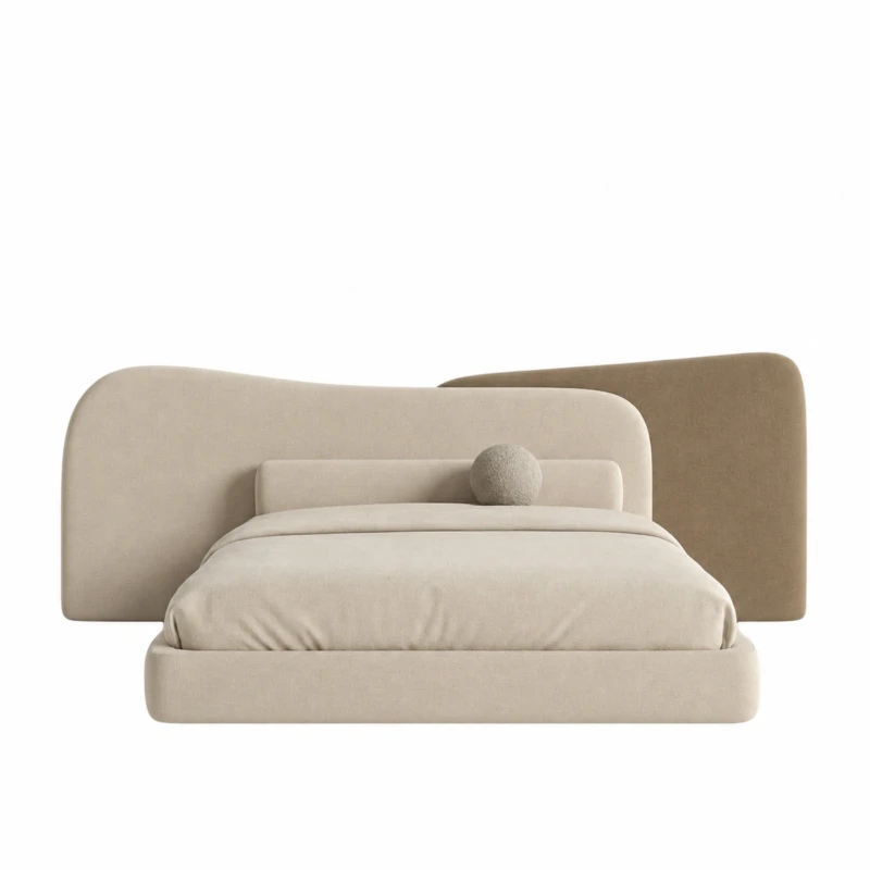 Donatella Upholstered Bed UAE | Layered Curved Design