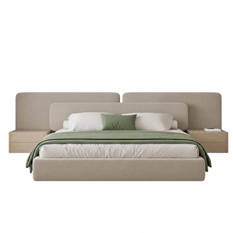 Francesca Upholstered Bed UAE | Soft Neutral Bedroom