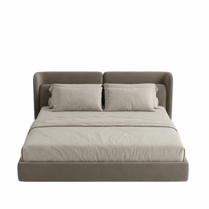 Luciana Upholstered Bed UAE | Modern Taupe-Tone Style