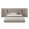 Mirella Bed | Taupe Upholstered Bed with Wide Headboard