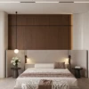 Mirella Bed | Taupe Upholstered Bed with Wide Headboard