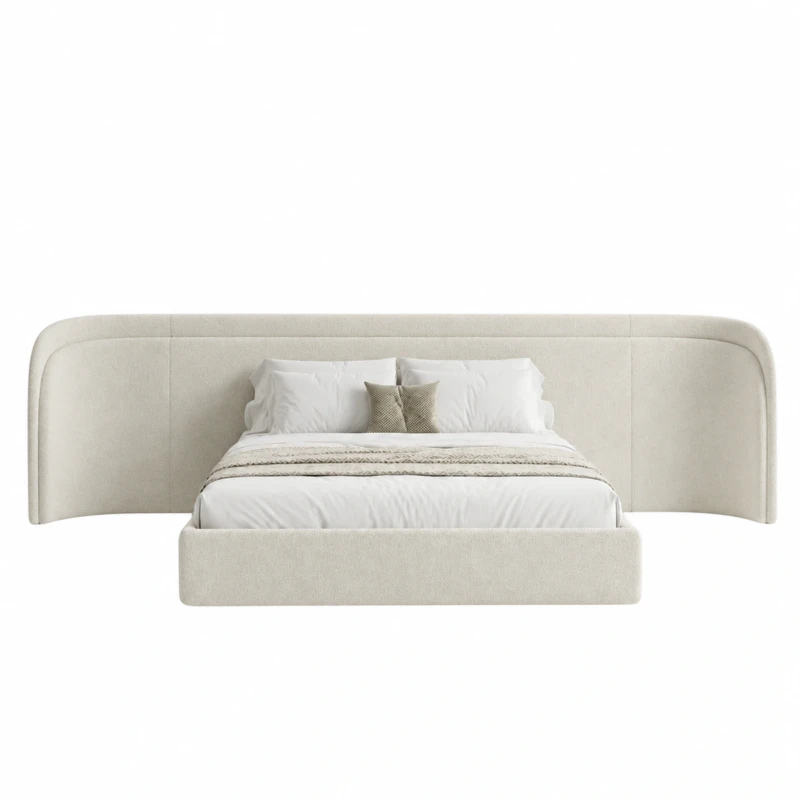 Natalia Upholstered Bed UAE | Rounded Headboard Design
