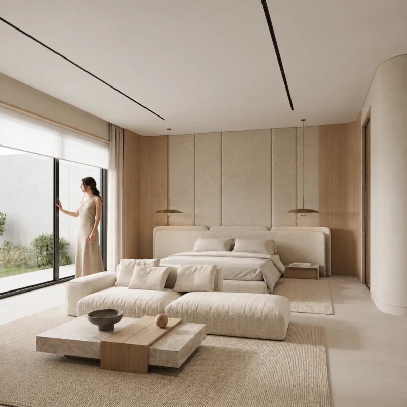 Oriana Upholstered Bed UAE | Layered Padded Headboard