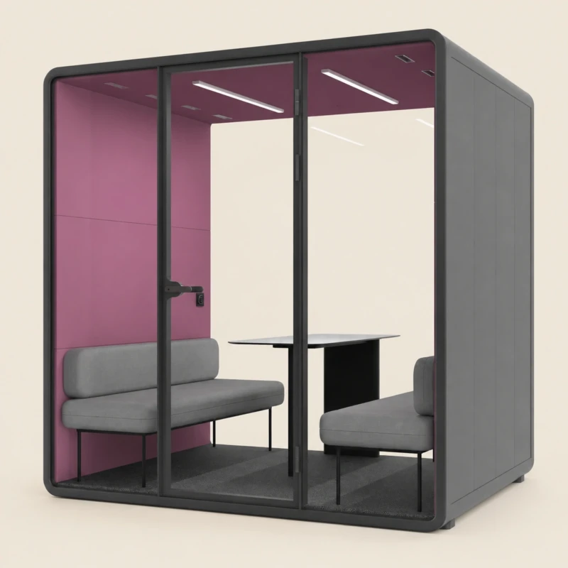 Black Office Booth L | Office Booth | Majestic Home UAE