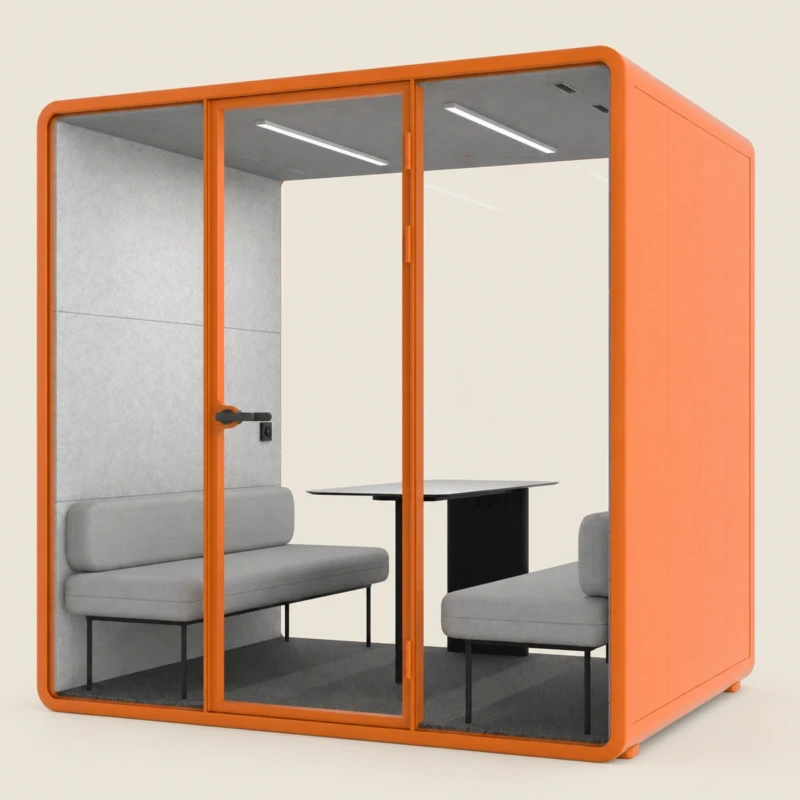 Tangerine Office Booth Sl | Office Booth | Majestic Home UAE