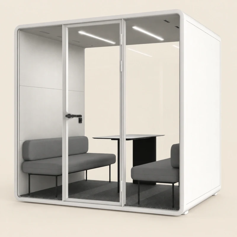 White Office Booth L | Office Booth | Majestic Home UAE