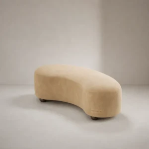 Buy Belluno Bed Bench UAE | Luxury Curved Beige Seating
