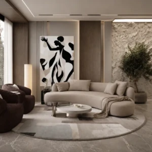 Eliana Sofa | Modern Curved Luxury Sofa in Beige
