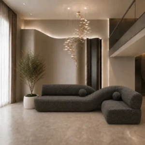 Helina Sofa UAE | Luxury Dark Textured Lounge Sofa 2026 Luxury