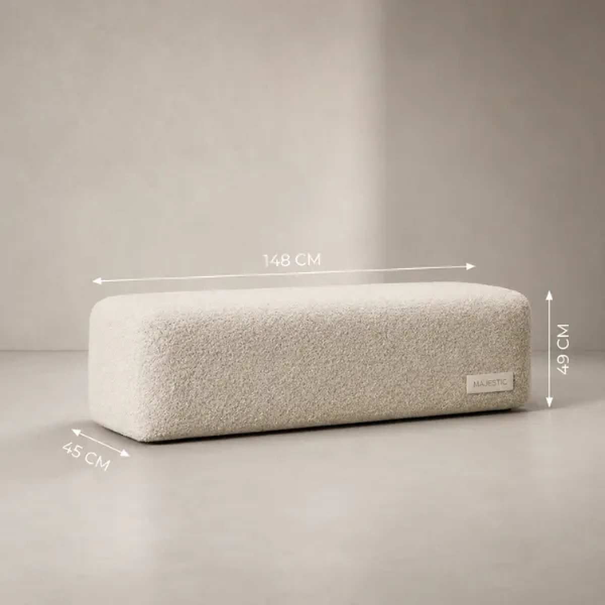 Buy Isabella Bed Bench Online UAE | Cream Bouclé 2026