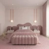 Luviana Pink Velvet Bed Bench | Majestic Home UAE