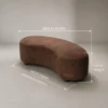 MILANO BROWN CURVED BED BENCH - luxury furniture Dubai UAE