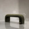 NOEMI GREEN BOUCLE BED BENCH - luxury furniture Dubai UAE