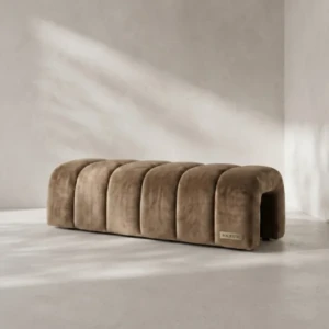 Buy Zelina Bed Bench UAE | Luxury Camel Channel-Tufted Seating