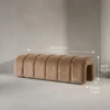ZELINA BEIGE VELVET BED BENCH - luxury furniture Dubai UAE