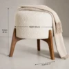 Greta Round Boucle Ottoman with Splayed Wood Legs - luxury furniture Dubai UAE