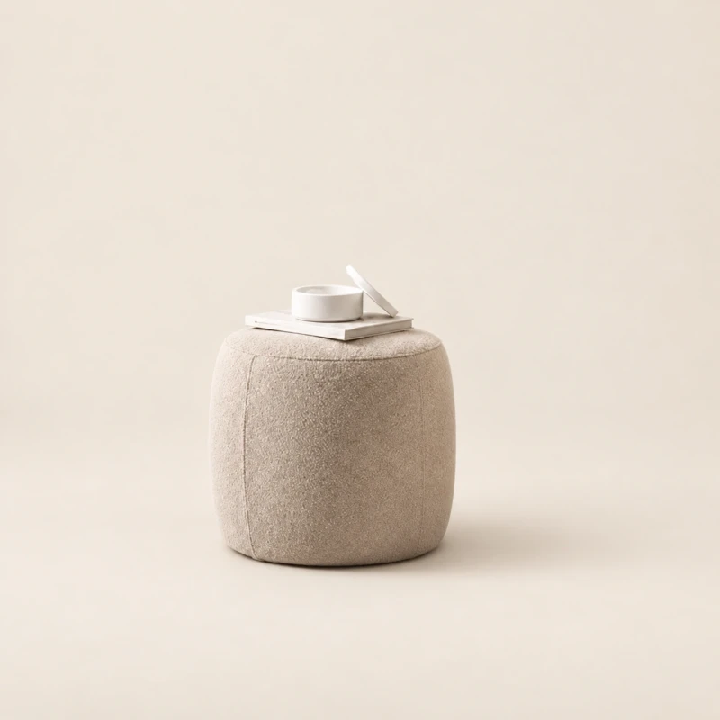 Nina Ottoman – Modern Luxury Taupe Footless Pouf 2026 Luxury