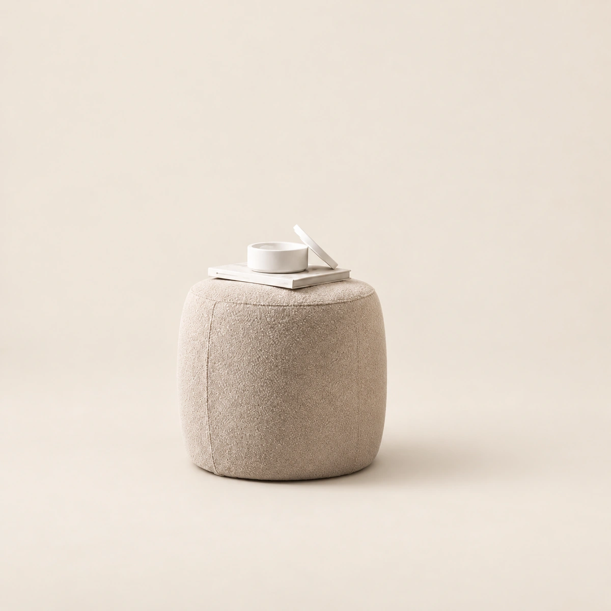 Nina Beige Pouf Ottoman