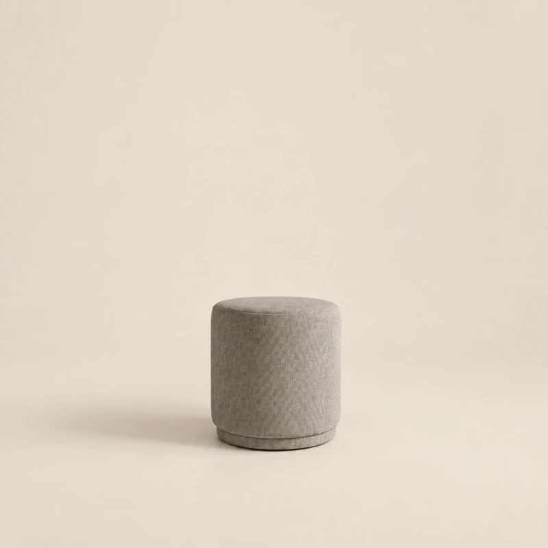 Cortina Grey Linen Ottoman | Majestic Home UAE